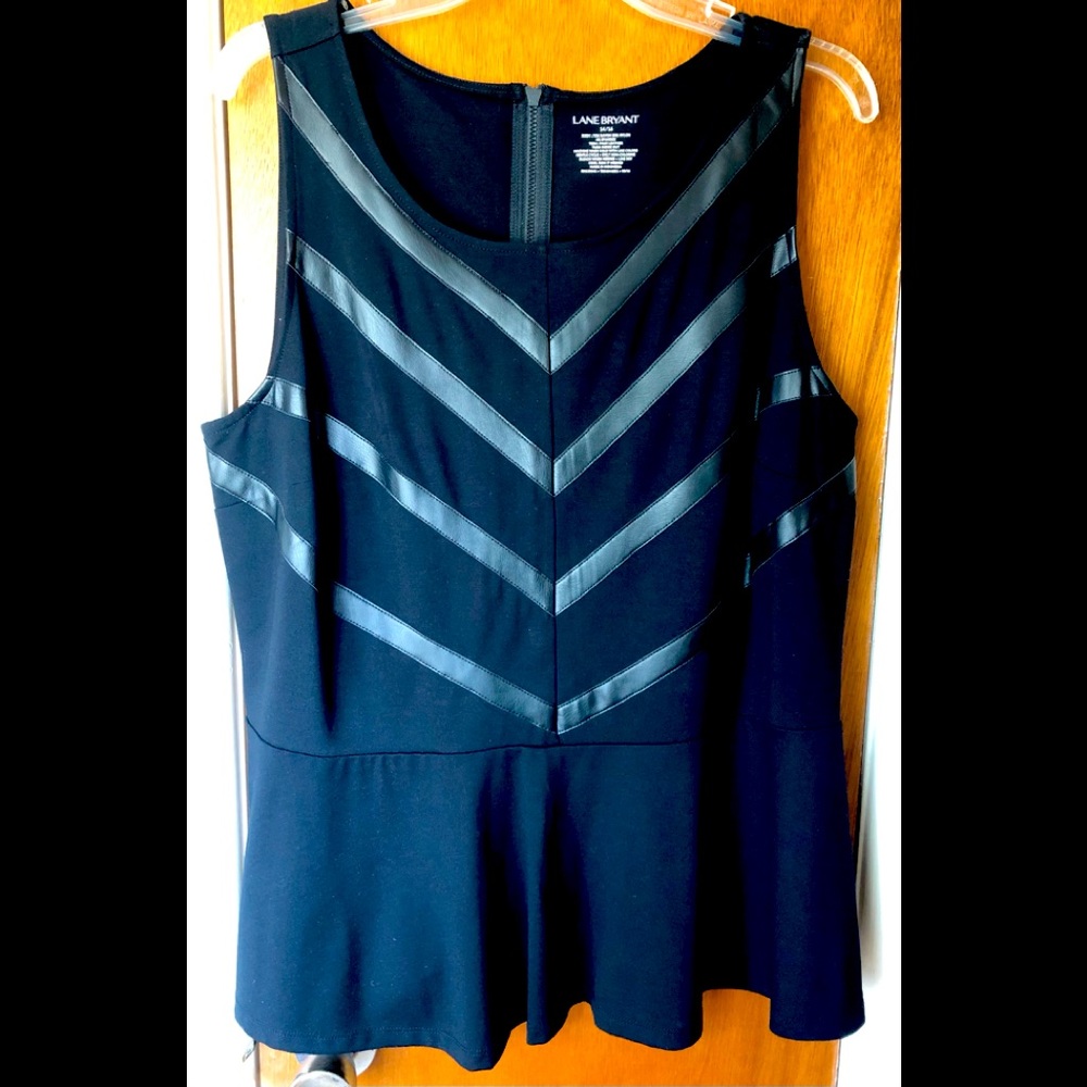 Lane Bryant. Women’s Peplum faux leather top.